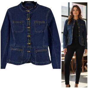 LAL Live a little Denim Jacket
GoldButton Plaid Women's SzM Old School, Preppy